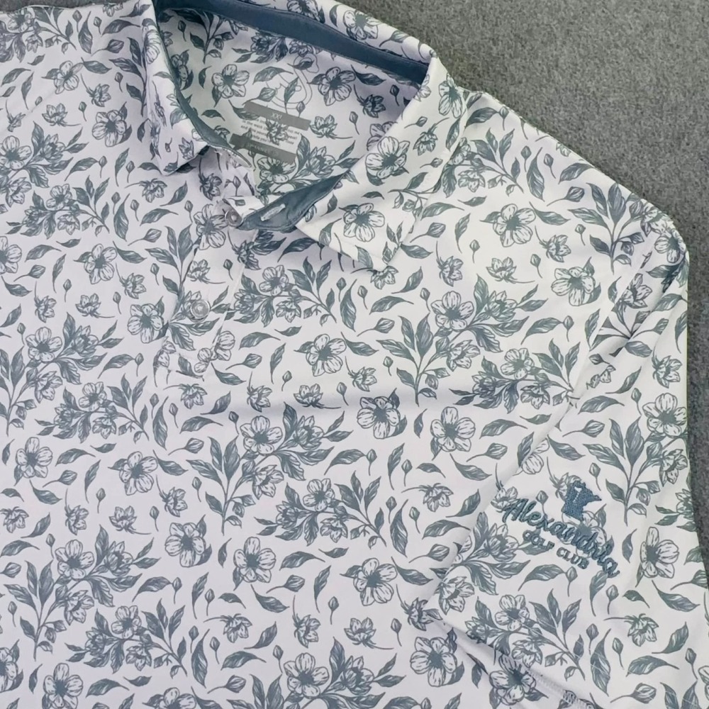 Swannies Golf Polo‎ Shirt Mens XXL Floral AOP Short Sleeve Stretch Comfort Logo